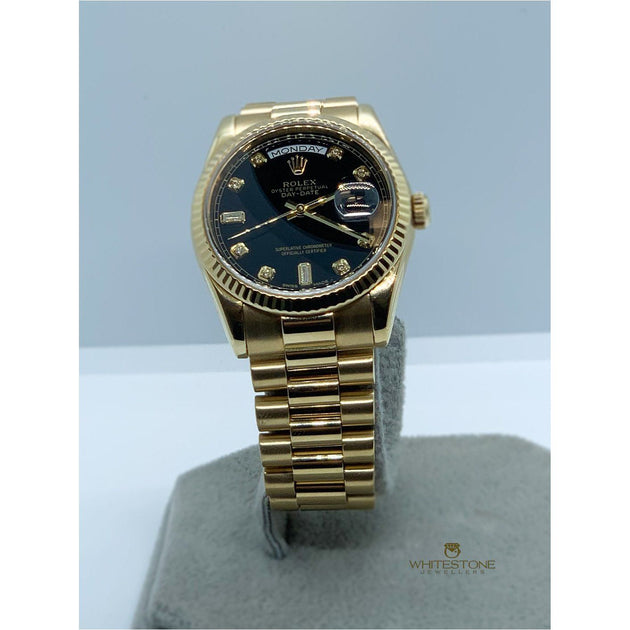 Rolex DateJust 31mm Midi Yellow Gold Custom Diamond Bezel & Dial –  Whitestone Jewellers