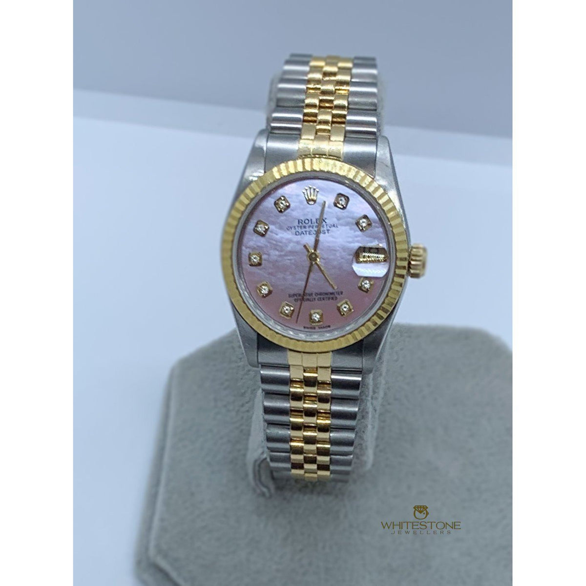 Rolex DateJust 31mm Midi Yellow Gold Custom Diamond Bezel & Dial –  Whitestone Jewellers