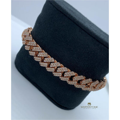 18k Rose Gold VVS Diamond Cuban Bracelet - Whitestone Jewellers