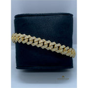 18k Yellow Gold VVS Diamond Set Cuban Bracelet - Whitestone Jewellers