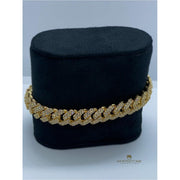 18k Yellow Gold VVS Diamond Set Cuban Bracelet - Whitestone Jewellers