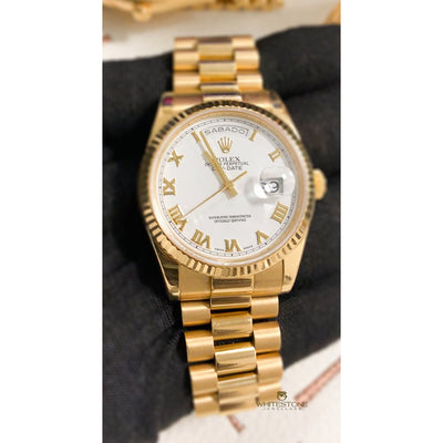 Rolex Day-Date 18k Yellow Gold 36mm New Edition White Dial - Whitestone Jewellers
