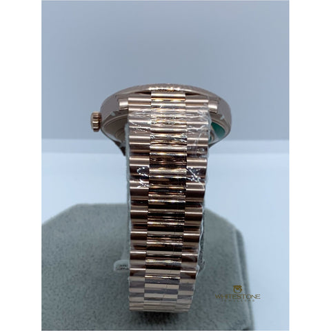 Rolex Day-Date 40mm Everose Gold Chocolate Baguette Diamond Dial - Whitestone Jewellers